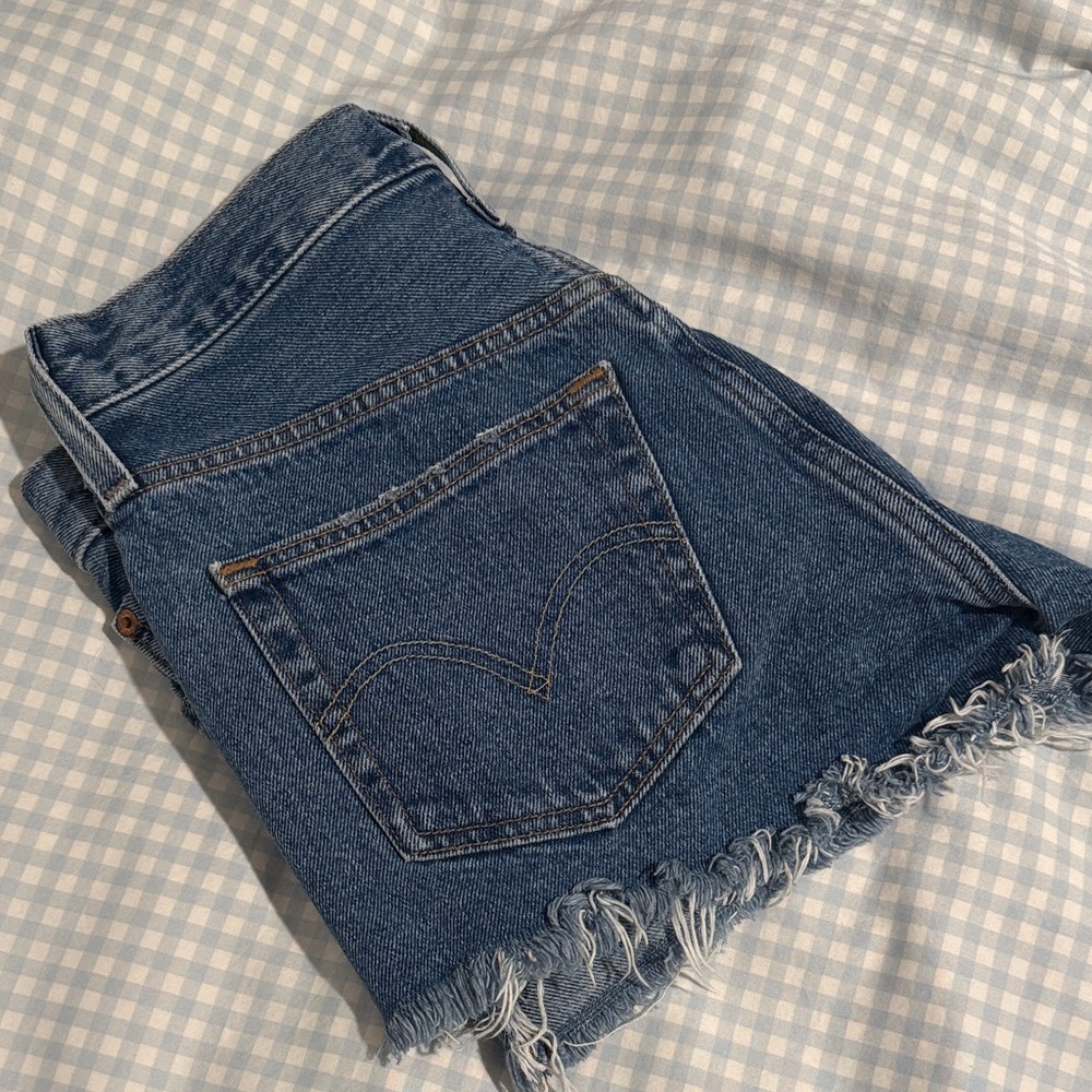 Levi's Blue High Waist Women Shorts